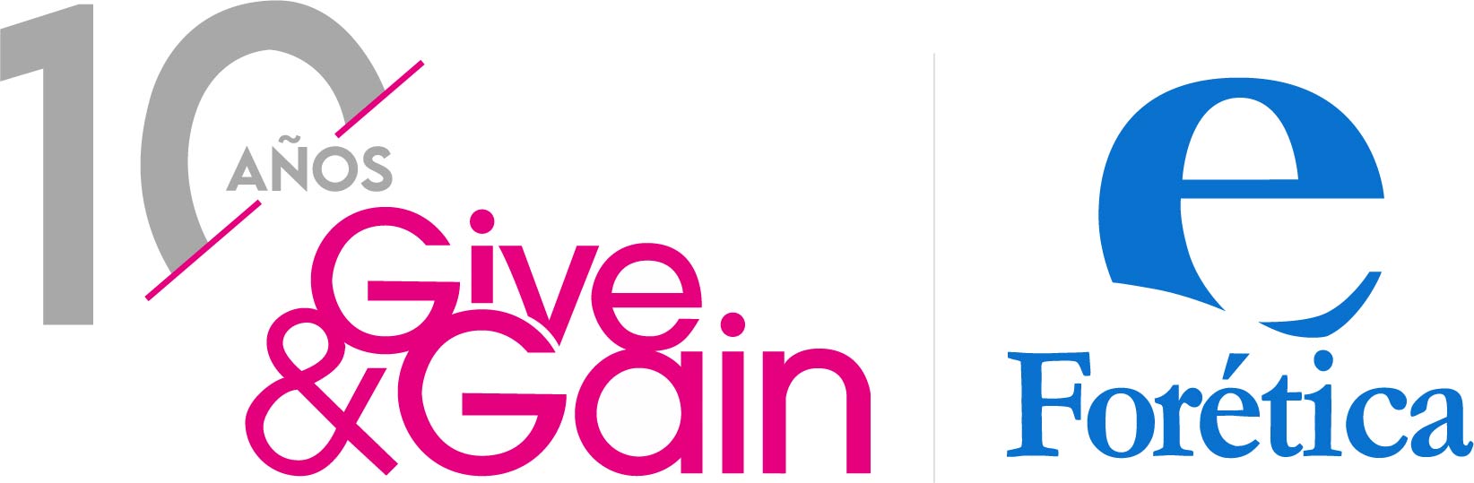 give and gain logo X aniversario
