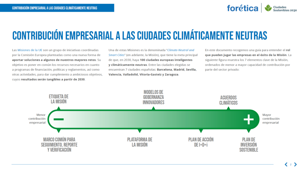 Forética. Business contribution to climate-neutral cities.