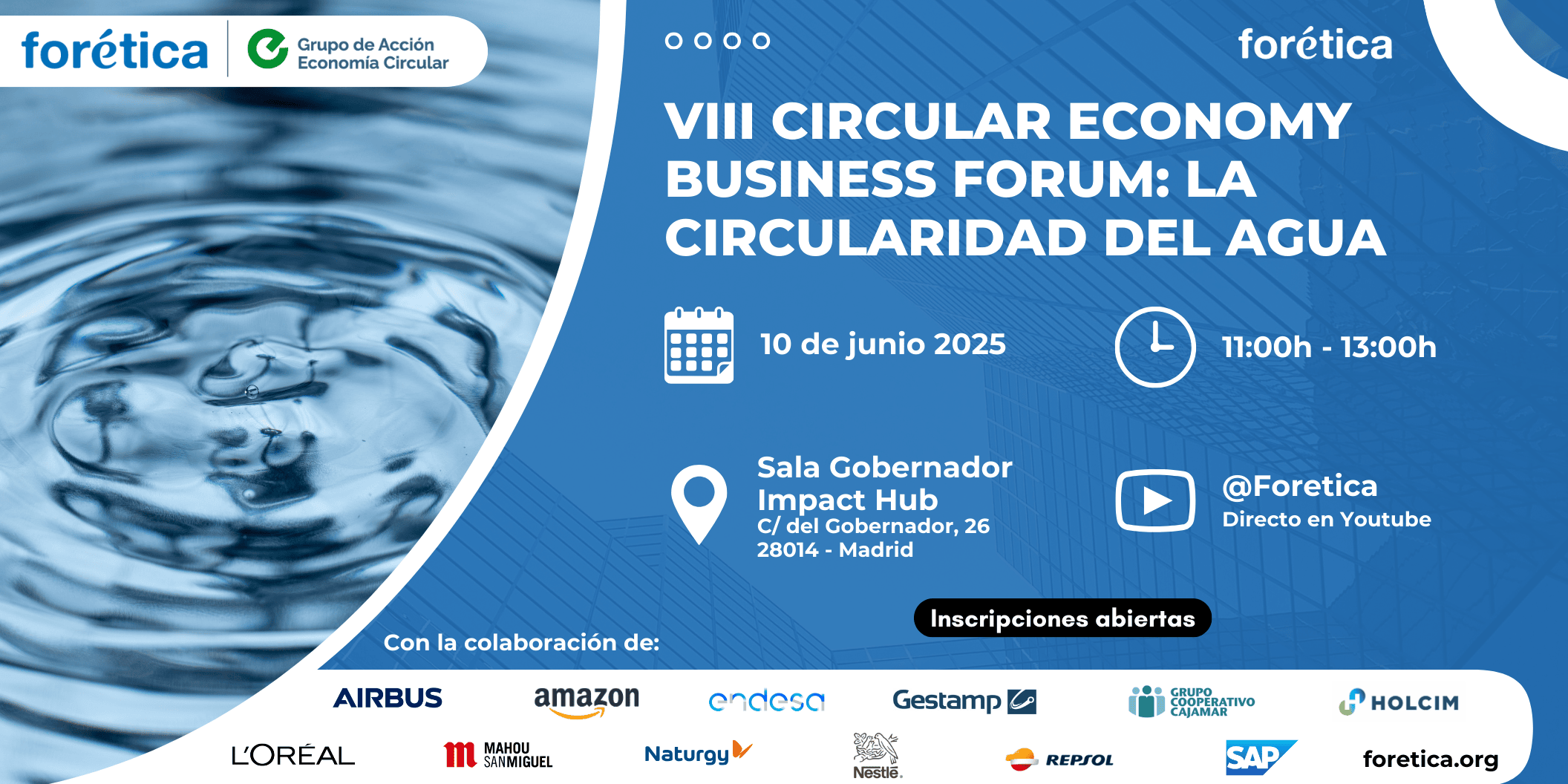 VIII Circular Economy Business Forum: la circularidad del agua