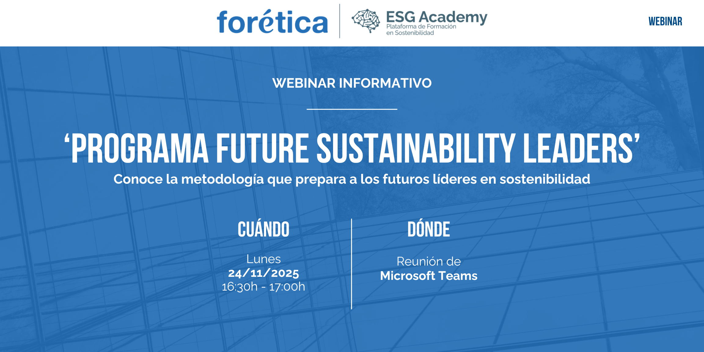 Programa Future Sustainability Leaders – Webinar informativo