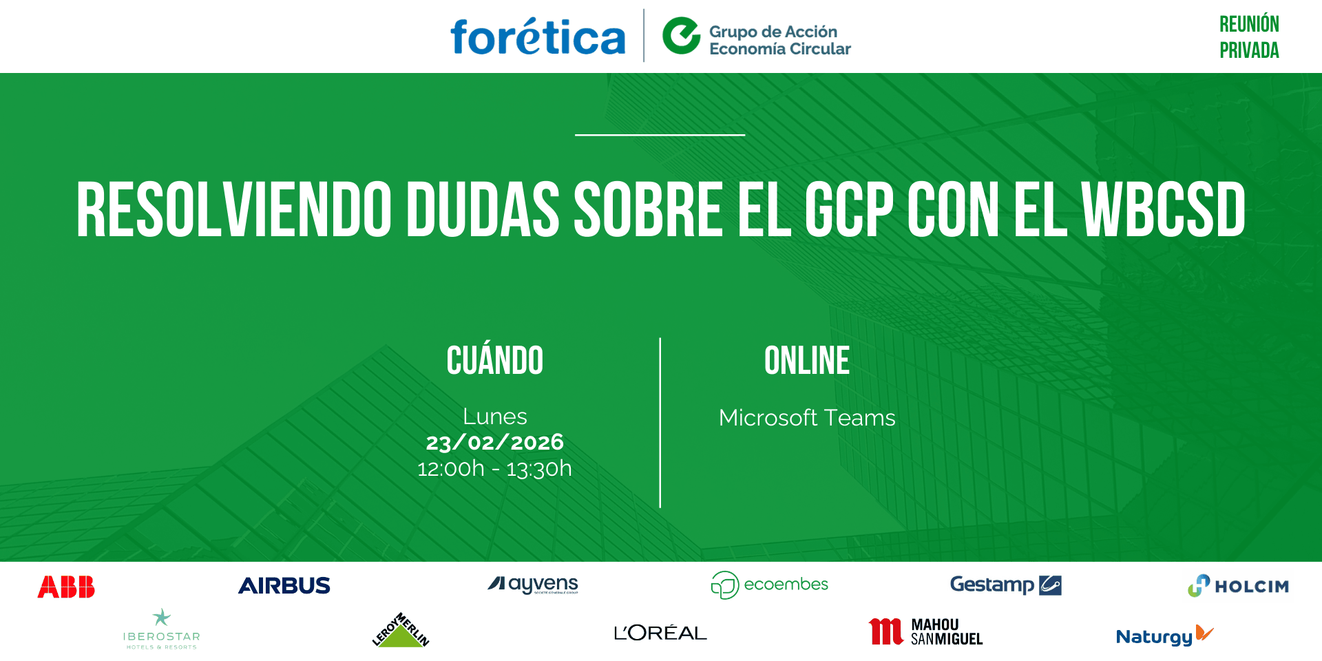 Resolviendo dudas sobre el GCP con el WBCSD