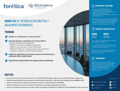 Image for the Tweet beginning: 👩‍💻👨‍💻 La #ESGAcademy de @Foretica